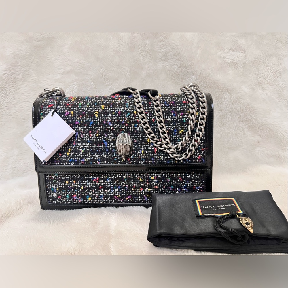 Kurt Geiger Shoreditch Large Multicolor Tweed Shoulder Bag